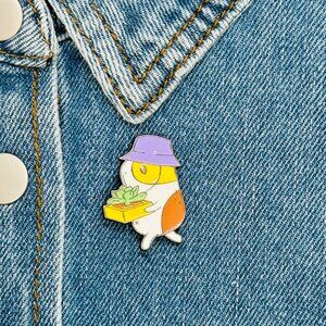 ⭐Hamster Guinea Pig Pet Succulent Gardener Pin With Hat & Plant Animal Broch Cuy